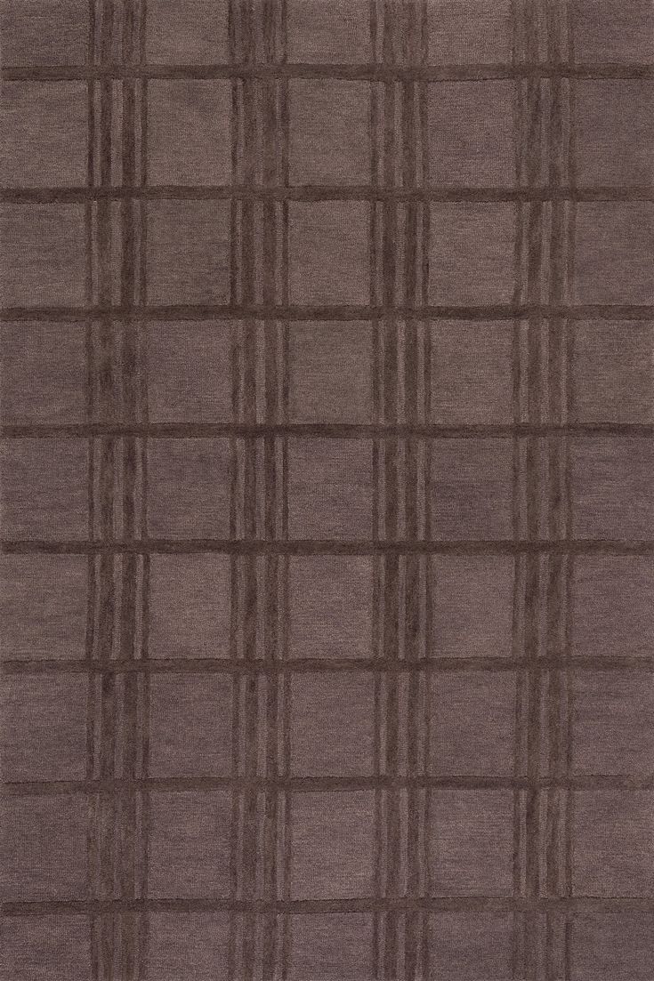 an area rug with squares and lines on the side, in dark brown color scheme