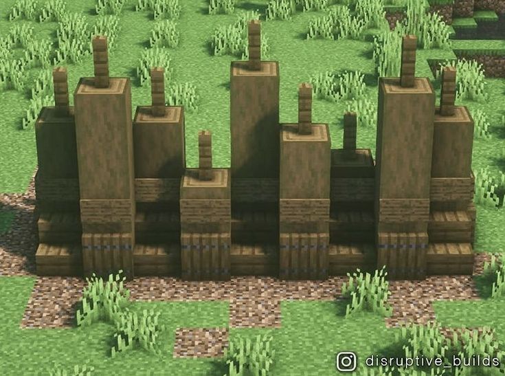 Minecraft Wooden Wall Designs, Minecraft Defense Wall, Wooden Wall Minecraft, Wood Wall Minecraft, Minecraft Palisade Wall, Minecraft Palisade, Minecraft Stone Fence, Minecraft Farm Fence, Fence Minecraft Ideas