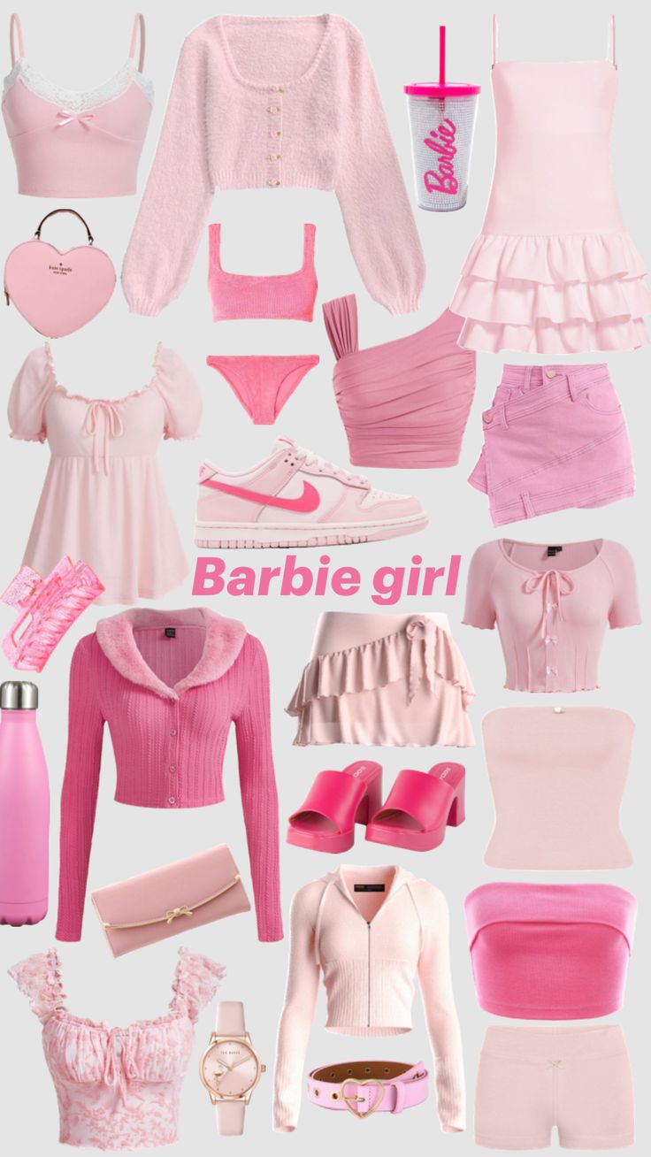 #barbie#pink#aesthetic Barbie Aesthetic Outfit Ideas, Barbie Aesthetic Fashion, Barbie Inspo Outfits, Barbie Aesthetic Outfit, Barbie Pink Aesthetic, Barbiecore Outfit, Barbiecore Aesthetic, Pink Vibe, Aesthetic Shuffles