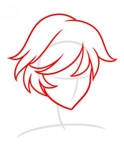 a drawing of a person's head with long hair