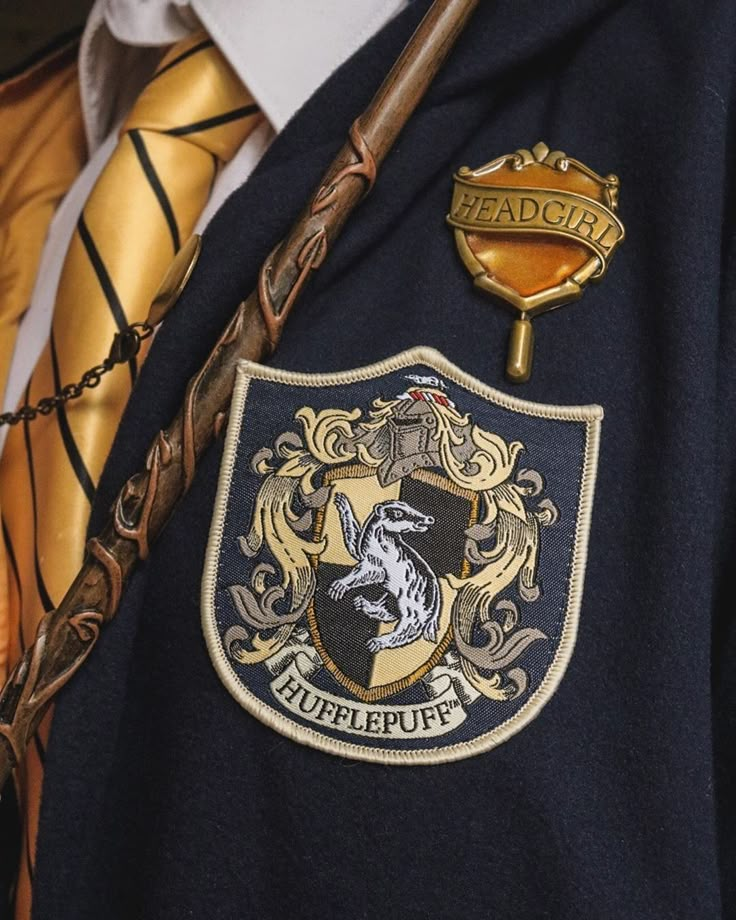 a close up of a harry potter uniform with a wand in it's pocket