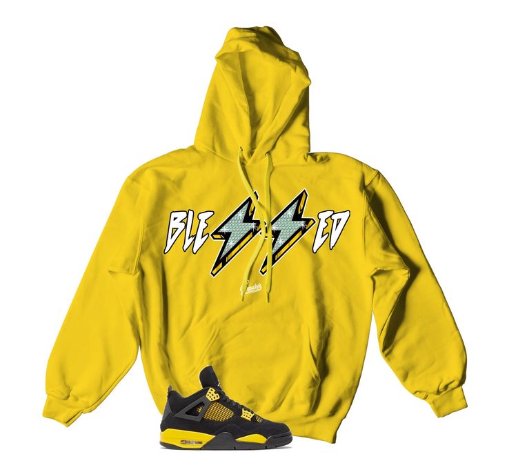 Hooded sweater matches your Retro 4 yellow thunder shoes with tour yellow. ST Clothing - Blessed Strikes Made of 100% pre-shrunk cotton. Fits true to size. *You may refer to size chart for correct measurements.* SHOP ALL THUNDER 4 COLLECTION HERE Yellow Hoodie For Winter Streetwear, Jordan 4 Yellow, Jordan 4 Yellow Thunder, Yellow Hooded Hoodie For Streetwear, Yellow Thunder, Urban Yellow Hoodie For Streetwear, Yellow Hooded Sweatshirt For Streetwear, Jordan 4 Thunder, Yellow Urban Sweatshirt For Streetwear