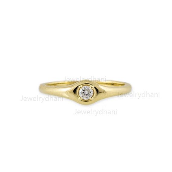 Genuine Diamond Ring | 14k Solid Gold Engagement Ring | Handmade Gold Ring | Wedding Anniversary Ring | Minimalist Ring | Gift For Her >> About this product:- * SKU Code: JD_00260 * Handmade/ Handcrafted Fine Jewelry * Metal: 14K Solid Yellow Gold (with Stamped) * Metal Purity: 14K * Custom Metal Purity: 14K/ 18K . Diamond Clarity:- SI-1 * Diamond Color:- G-H * Diamond Cut:- Brilliant Cut * Diamond Weight:- 0.11 Ct. >> Sizing & Measurements:- * Ring Size:- 3 to 10 >> We will make a great gift fo Elegant Stackable Signet Ring For Wedding, 14k Gold Birthstone Ring With Smooth Bezel For Promise, Minimalist Stackable Diamond Ring For Formal Occasions, Formal Stackable Rings With Smooth Bezel, Minimalist Formal Signet Ring With Single Diamond, Minimalist White Gold Signet Ring With Diamond, 14k Gold Birthstone Ring With Smooth Bezel For Anniversary, Gold Minimalist Solitaire Signet Ring, Wedding Birthstone Ring With Smooth Bezel