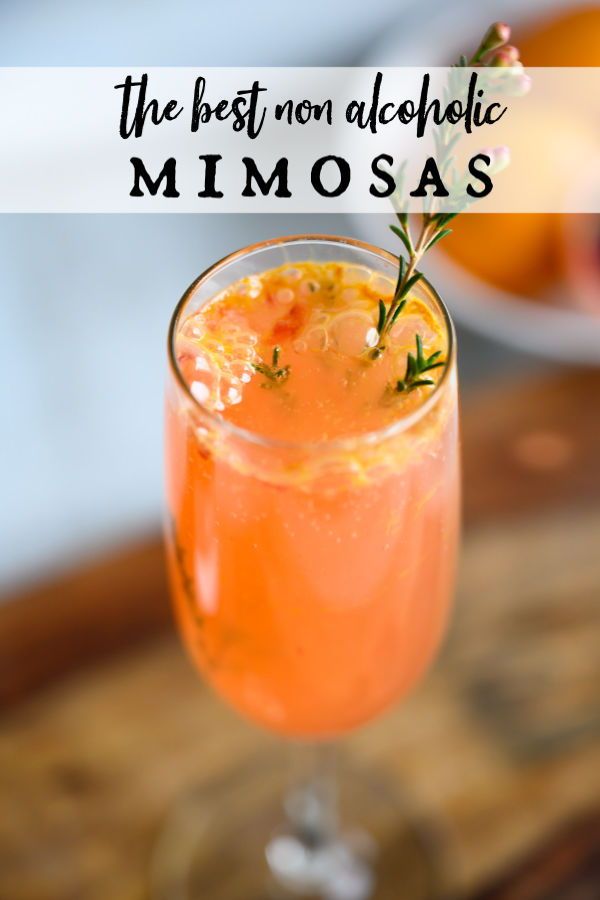 the best non alcoholic mimosa recipe is made with orange juice and fresh herbs