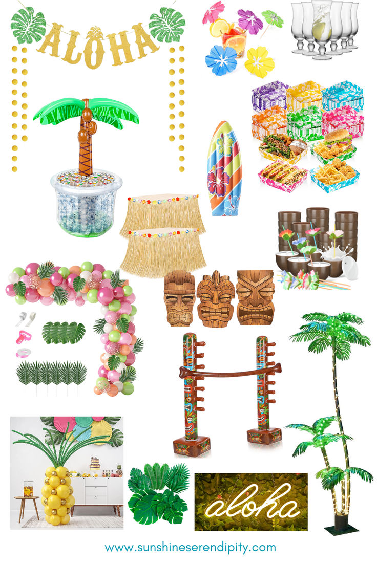 Get ready to hula with the best Luau Party Decor! From tiki faces to light up palm trees, make your summer bash a hit with these Amazon finds.  #affiliate #summerparty #luau #luauparty #summerparty #partythemes Hawaii Theme Pool Party, Beach Pool Party Decorations, Tiki Party Decorations Diy, Hawaii Party Decor, Luau Bachelorette Party Ideas, Hawaii Pool Party Ideas, Birthday Party Hawaiian Theme, Aloha Themed Party Ideas, Hawaiian Party Decorations For Adults