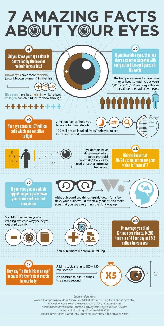 an info poster with the words 7 amazing fact about your eyes