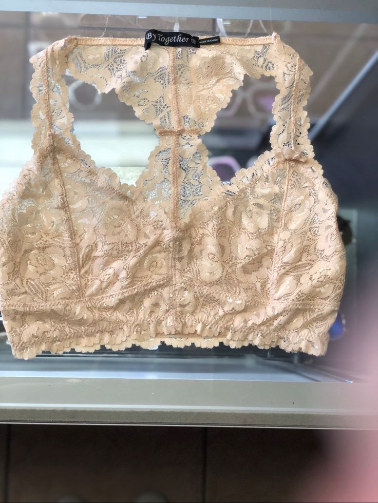 The perfect lace bralette! Lace Crop Top With Built-in Bra, Lace Camisole Bra With Lace Trim, Lace Crop Top With Built-in Bra And Stretch, Lace Camisole Bra Friendly, Feminine Lace Crop Top, Stretch Lace Top With Built-in Bra, Bra-friendly Lace Camisole Crop Top, Lace Camisole Crop Top, Bra Friendly, Spring Lace Bra With Lace Closure