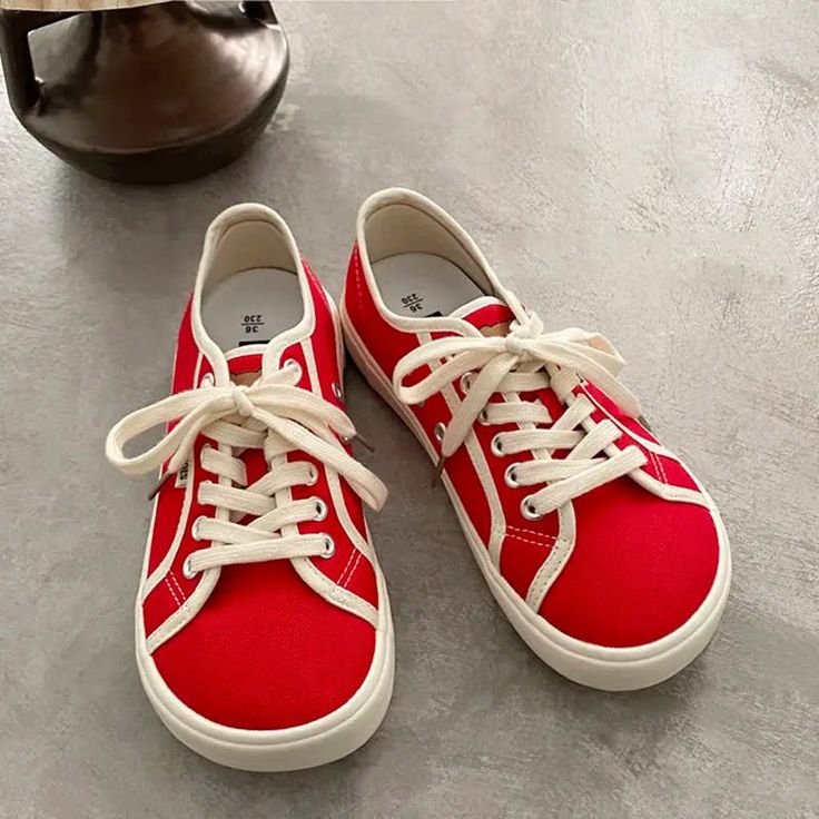 Designer Canvas Sneakers - Sneakers Red Slip-on Canvas Shoes For Spring, Trendy Red Slip-on Canvas Shoes, Casual Red Sneakers For Spring, Red Slip-on Canvas Shoes Casual Style, Red Slip-on Canvas Shoes, Red Slip-on Canvas Shoes For Casual Wear, Trendy Red Sneakers For Summer, Trendy Red Canvas Shoes For Spring, Red Closed Toe Sneakers For Spring