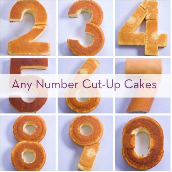 the number cut - up cakes have been made to look like they are ready to be eaten