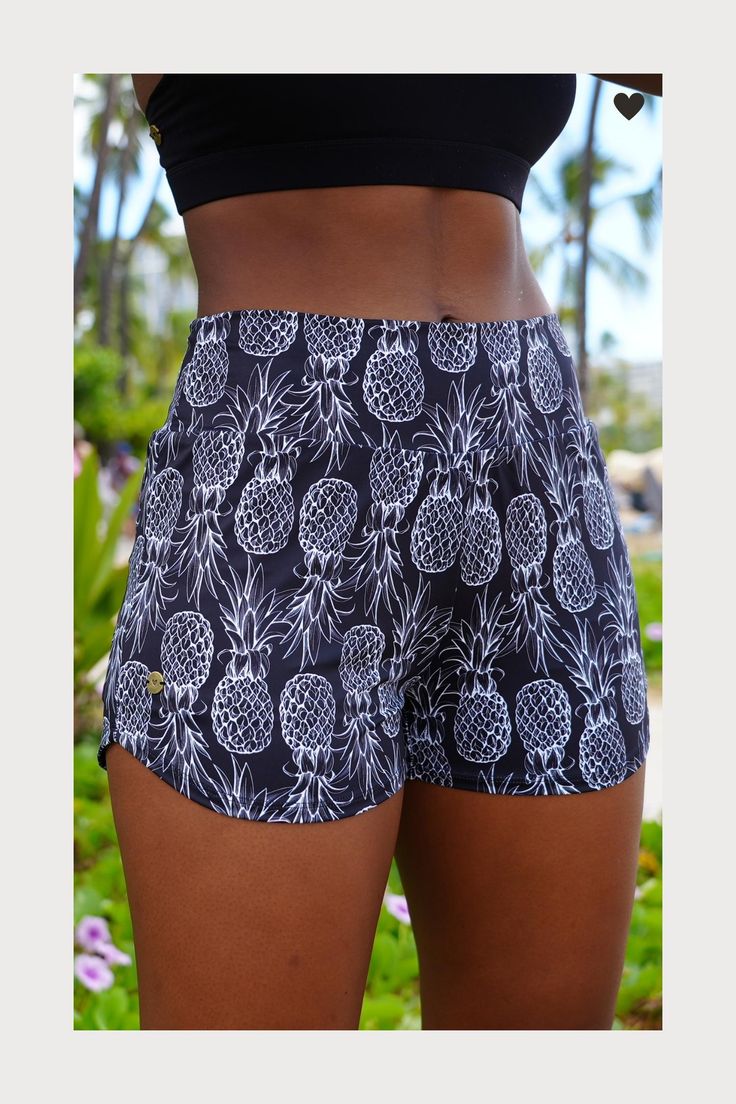 Our famous Black Pineapple Runners are in stock! | New Arrivals! | Pineapple Collection | Shop aloha inspired tanks, tees, activewear, and accessories at Love Fitness Apparel - designed with aloha in Hawaii Summer Workout Bottoms With Built-in Shorts, Summer Athleisure High-waisted Pajama Shorts, Summer High-waisted Swim Trunks For Vacation, Summer Swimwear With Built-in High-waisted Shorts, Summer Beach Activewear With Built-in Shorts, High Waist Biker Shorts With Built-in Shorts For Beach, Sporty Shorts With Built-in Shorts For Vacation, Yoga Shorts With Built-in Shorts For Beach Season, Beach Season Activewear With Built-in Shorts For Vacation