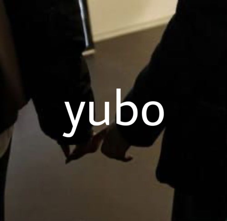 two people holding hands with the words yubo in white letters on top of them