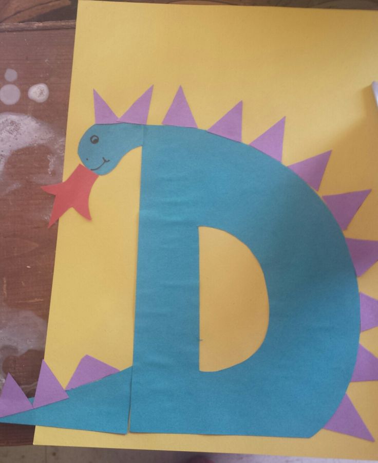 the letter d is made out of construction paper