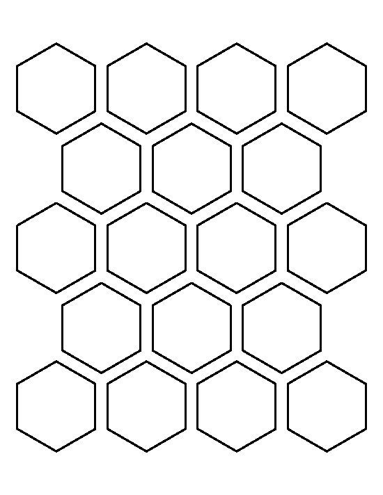 the hexagonal pattern is shown in black and white