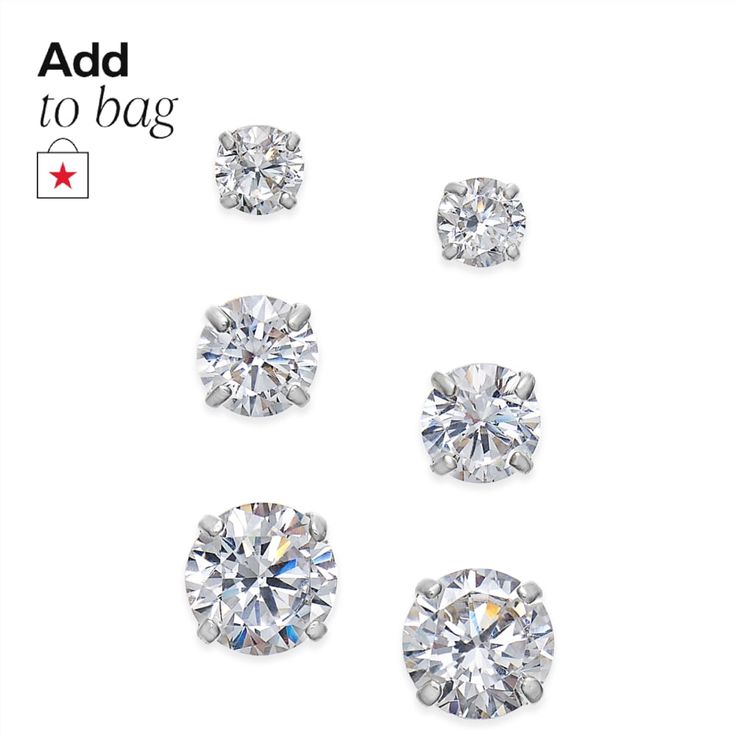 in stock Macy's Round Cubic Zirconia Earrings, Macy's Cubic Zirconia Round Cut Earrings, Macy's Fine Jewelry Cubic Zirconia Earrings, Fine Jewellery Earrings, Cubic Zirconia, Jewelry Watches, Pick Up, In Store, Fine Jewelry