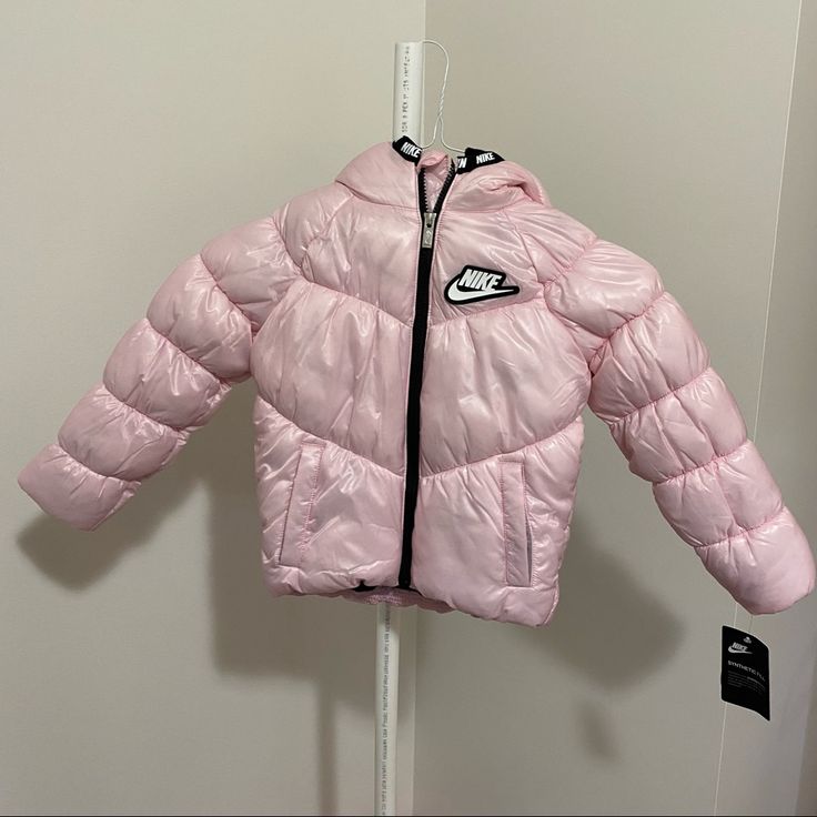 Light Pink Color Has A Hood And Side Pockets Fleece Lined Body And Faux Fur Lining In Hood Ynf 12754 Nike Hooded Puffer Jacket For Spring, Nike Pink Long Sleeve Outerwear, Nike Long Sleeve Puffer Jacket For Cold Weather, Nike Coat, Mickey Mouse Wallpaper Iphone, Mouse Wallpaper, Pink Coat, Light Pink Color, Girl Coat