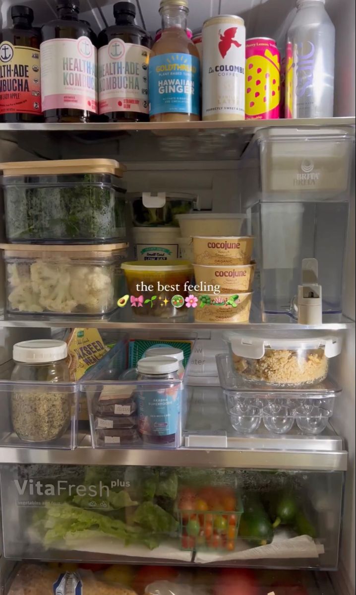 an open refrigerator filled with lots of food