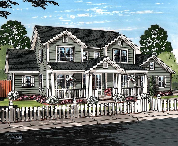 this is an artist's rendering of these house plans for the new england style home