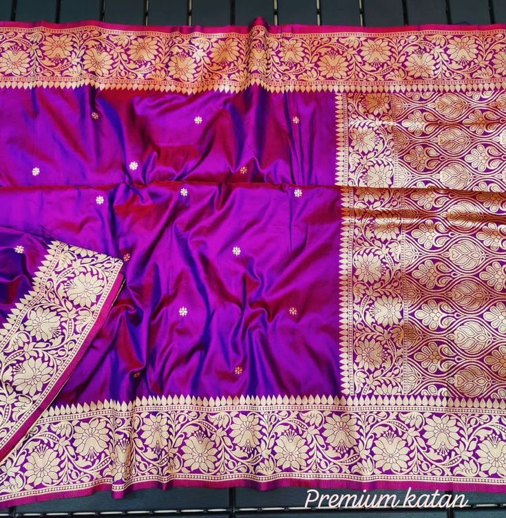 Here we are presenting Gorgeous party ware Semi katan Benarasi silk saree.Beautifuly designed with floral motif zari weaving. Rich border with rich pallu ,will give a splendid look for any weeding ceremony or party or gifting. Running Blouse piece available. Saree is soft light weight easy to carry. More color available. Due to digital photography slightly color variation may occur. Dry cleaning recommend. Festive Purple Katan Silk Traditional Wear, Elegant Purple Paithani Silk Traditional Wear, Purple Katan Silk Traditional Wear For Diwali, Diwali Purple Katan Silk Traditional Wear, Festive Purple Katan Silk Saree, Bollywood Style Purple Katan Silk Traditional Wear, Purple Katan Silk Saree For Eid, Purple Katan Silk Traditional Wear With Meenakari, Unstitched Purple Saree For Celebration