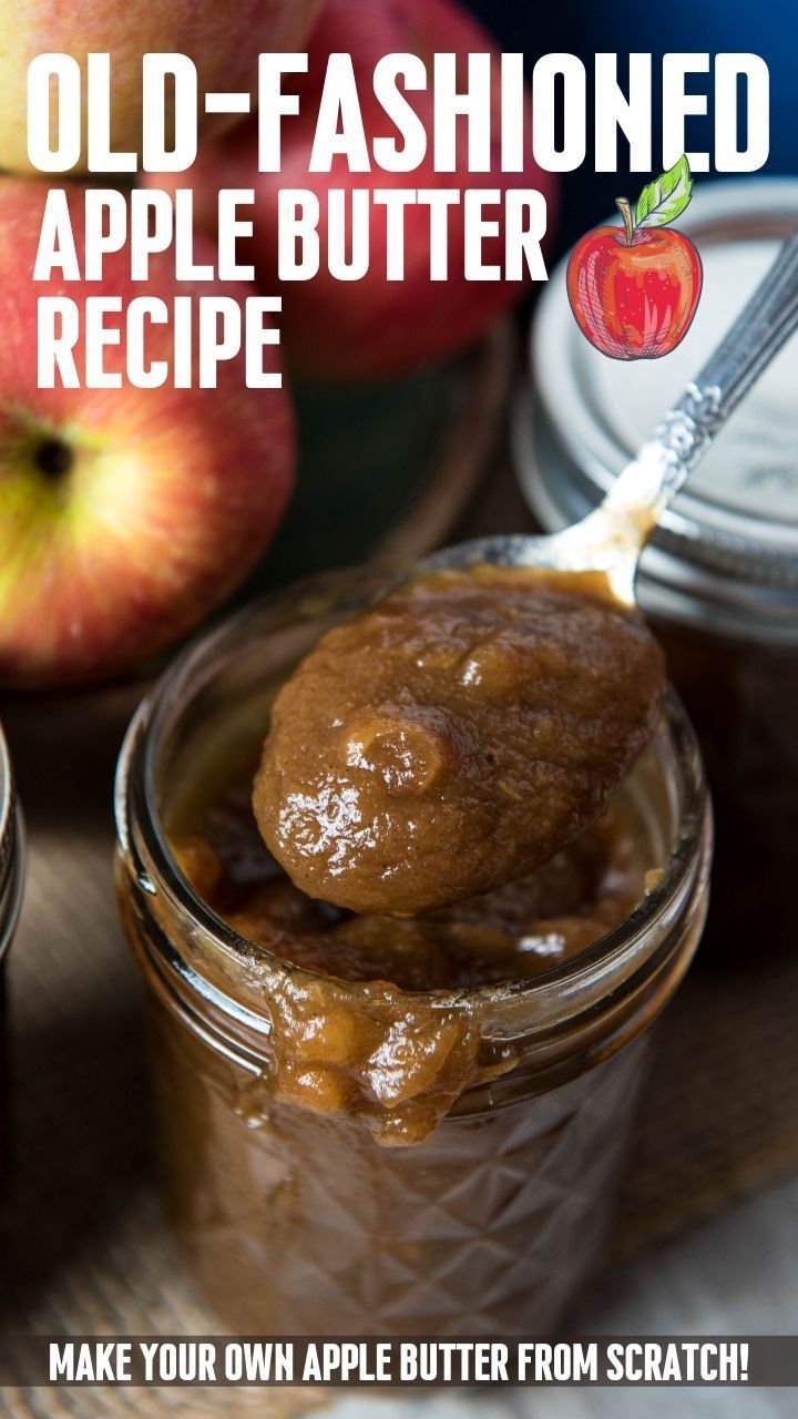 an old fashioned apple butter recipe in a jar