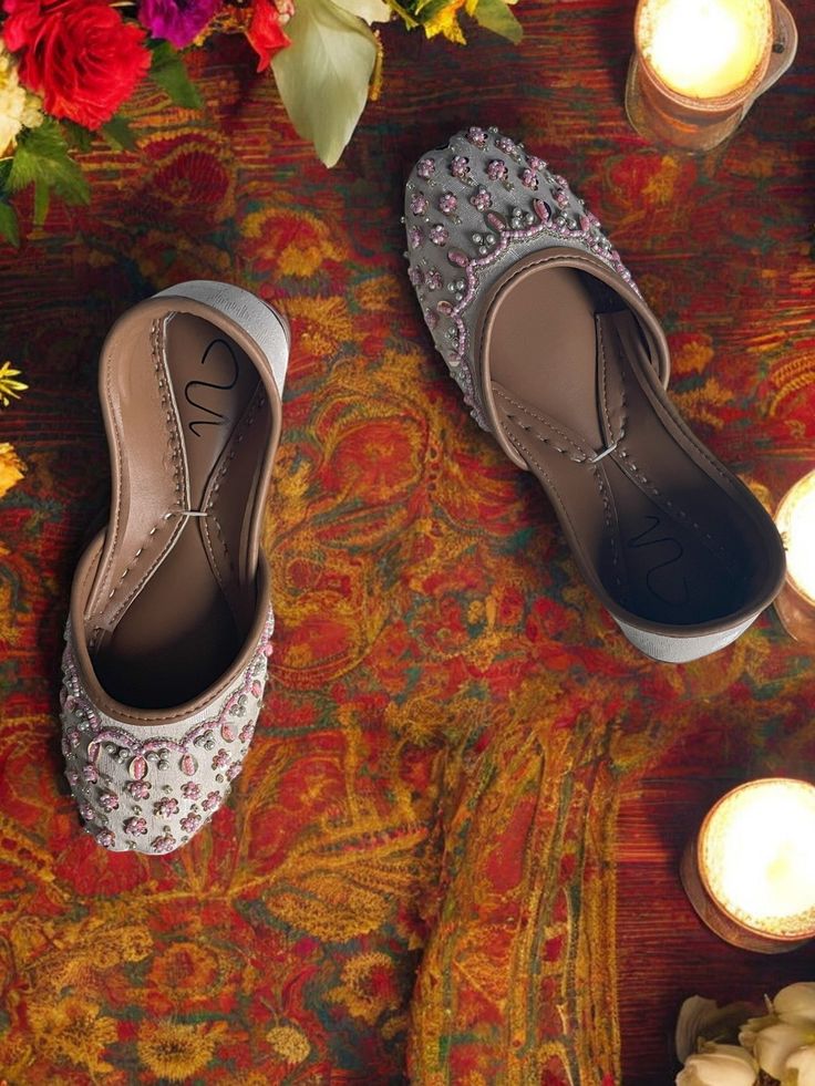 Introducing our exquisite Handcrafted Khussa collection, where tradition meets artistry. Each pair is carefully crafted by skilled artisans, ensuring every detail is unique and meticulously designed. Perfect for weddings, festivals, or casual wear, these khussas combine heritage craftsmanship with modern-day comfort. The handcrafted touch adds a distinct flair, making them a standout accessory for any occasion. Our Punjabi Bridal Jutti collection is designed for brides who want to embrace the be Embroidered Flats For Diwali Festive Occasion, Traditional Embroidered Flats For Diwali, Festive Handwork Slip-on Flats, Bridal Jutti, Festival Embroidered Slip-on Flats, Flats For Women, Ivory Bridal, British Indian Ocean Territory, Diwali