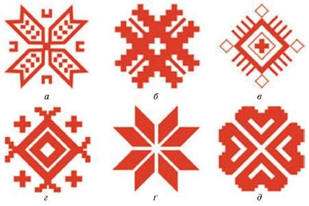 different types of snowflakes in red and white