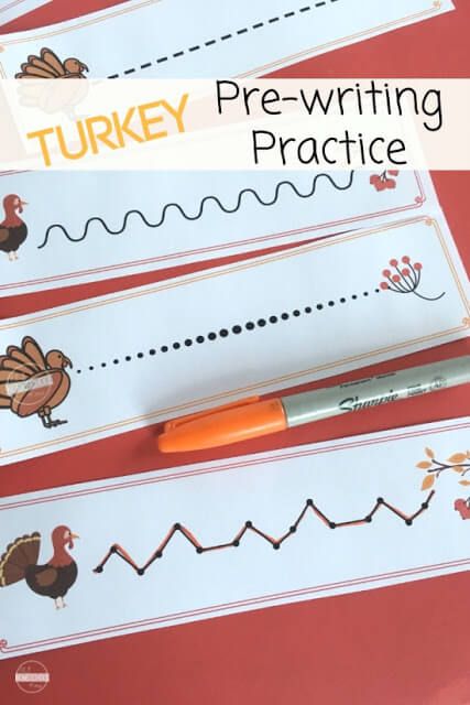 turkey pre - writing practice for kids to practice their handwriting skills