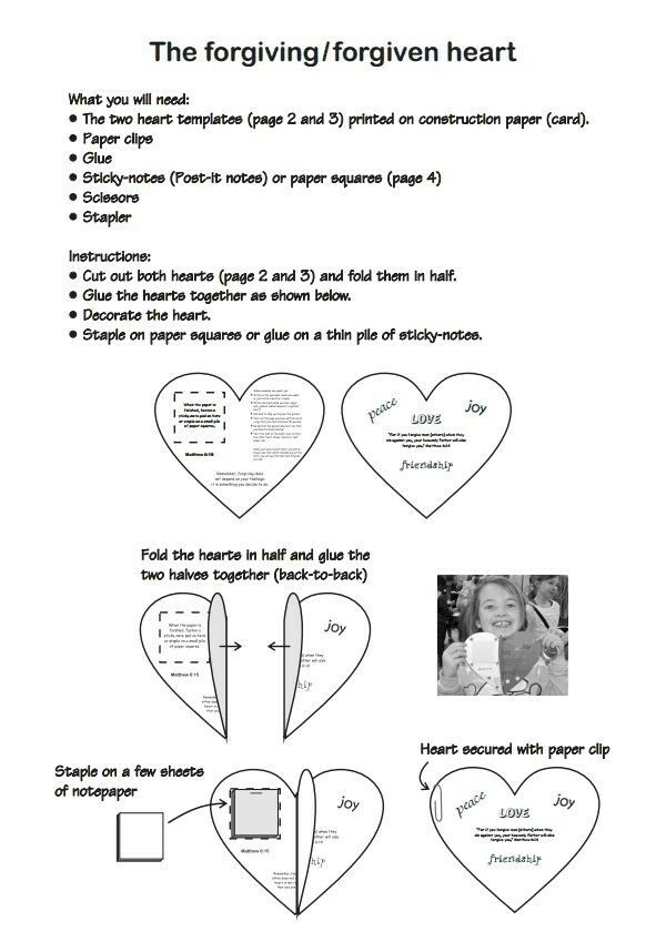 the instructions for how to make paper hearts with pictures and text on them, as well as