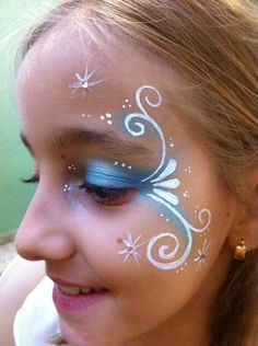 Kids Face Painting Easy, Disney Face Painting, Frozen Face Paint, Elsa Makeup, Easy Face Painting Designs, Princess Face Painting, Fairy Face Paint, Festival Face Paint, Christmas Face Painting