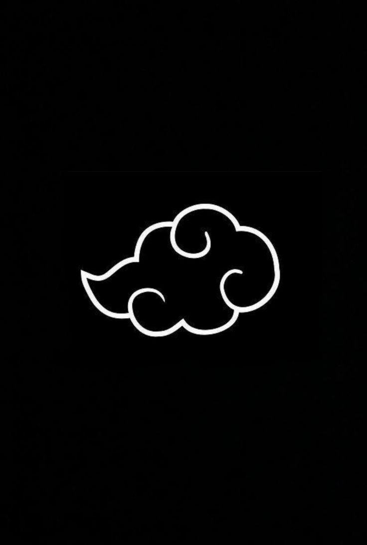 a black background with white clouds in the middle and one cloud at the top that is shaped like a heart