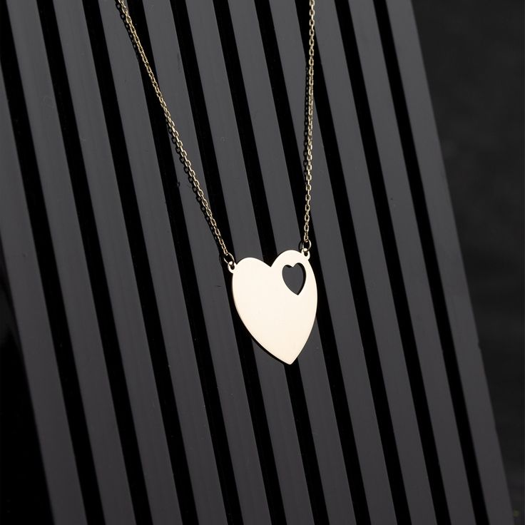 14k Solid Gold Heart Necklace, 14k Real Gold Engravable Heart Pendant, Everyday Necklace, 14kt Real Gold Love Pendant, Personalized Jewelry *Free Express International Shipping *14K solid gold chain is included if you select. NEXT BUSINESS DAY SHIPPING! PRODUCT DETAILS *The product is made of 100% 14k Solid Gold and it has a 14K or 585 stamp on item. (We don't sell filled or plated jewelry) *The package includes a gold certificate.  *The product includes 14K solid gold chain. *Every package comes in a gift box. *14K gold indicates that the product is produced from 58% pure gold. *Chain thickness: 0.80 mm *Pendant Charm Measures: 18mmx18mmx0.40mm *The product is yellow gold. *       Made in Türkiye. ORDER PROCESS *This model is engravable custom model. We can add your desired letter/word to 14k Gold Engraved Double Heart Jewelry, Silver Heart Necklace In 14k Gold For Mother's Day, 14k Gold Jewelry For Anniversary, Valentine's Day Gift, 14k Gold Heart Shaped Fine Jewelry Necklace, Engraved 14k Gold Double Heart Jewelry, Valentine's Day Sterling Silver 14k Stamped Jewelry, Valentine's Day 14k Gold Pendant Necklace, Heart Shaped 14k Stamped Jewelry For Valentine's Day, 14k Stamped Double Heart Jewelry For Valentine's Day