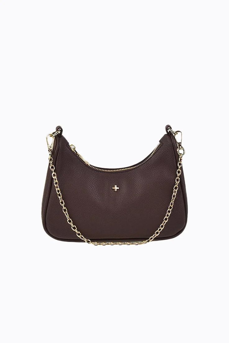 Paloma - Chocolate Pebble – PETA + JAIN Chic Leather Baguette Bag With Chain Strap, Travel Crossbody Baguette Bag With Chain Strap, Everyday Crossbody Baguette Bag With Chain Strap, Versatile Crossbody Baguette Bag With Gold-tone Hardware, Modern Crossbody Baguette Bag With Chain Strap, Everyday Chain Strap Crossbody Baguette Bag, Everyday Use Baguette Bag With Chain Strap Crossbody, Modern Baguette Bag With Chain Strap Crossbody, Chain Crossbody Shoulder Bag