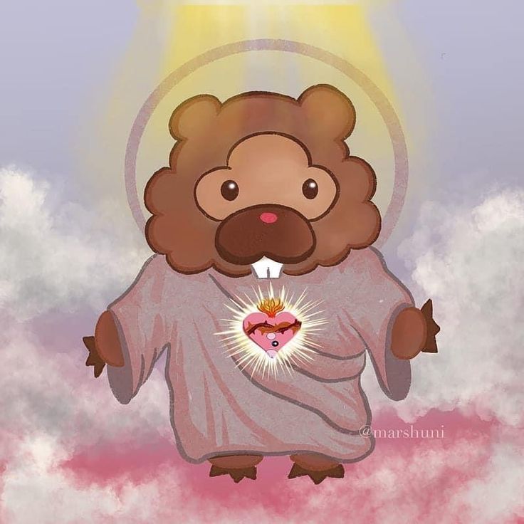 a teddy bear with a heart in his chest and halo around it's neck