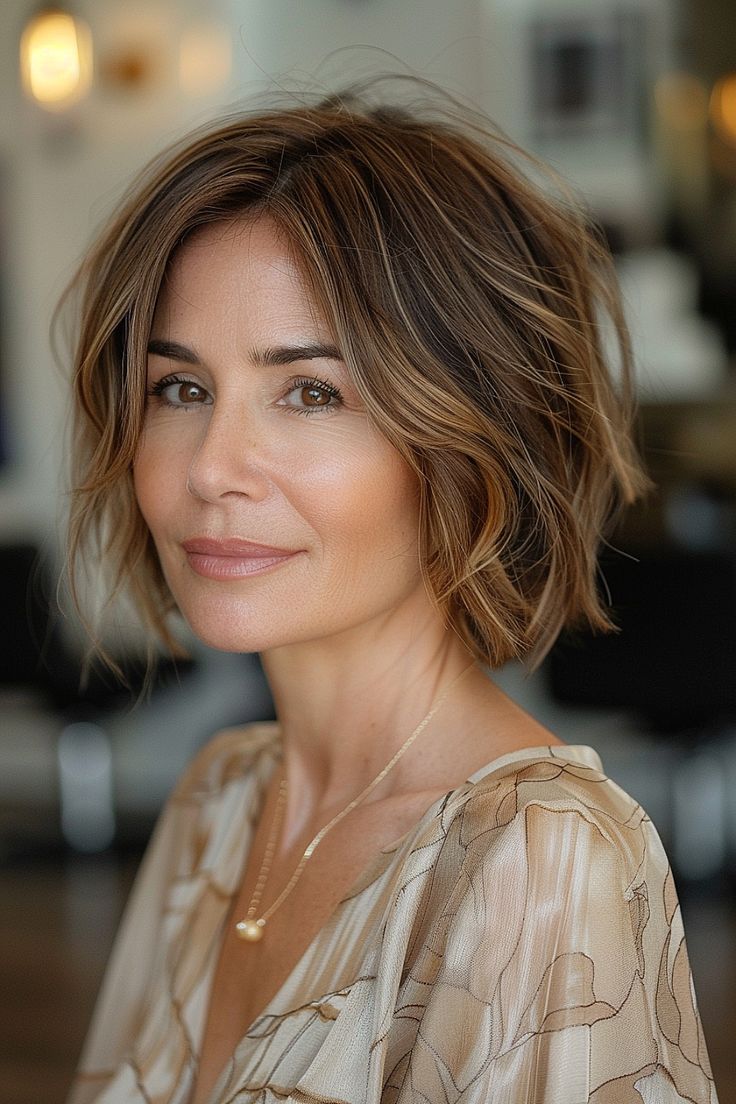 The Trendiest Layered Bob Haircuts of 2024 Minimalist Bob Haircut, Short Layered Bob Curtain Bangs, Brown Bobs Haircuts, Short Layered Bob Hairstyles For Thick Hair, Layered Hair Bob, Soft Layered Bob, Layered Bob Cut, Bob With Undercut, Brunette Tones