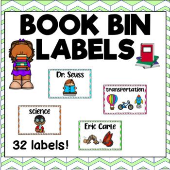 the book bin labels for children's books