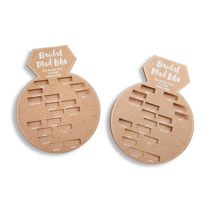 the bride and groom's wooden puzzles are shown in two different shapes, one is