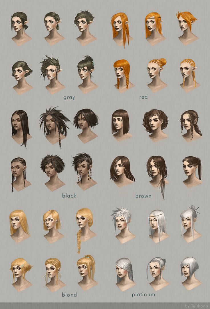 a bunch of different types of hair on top of each other, all in different colors