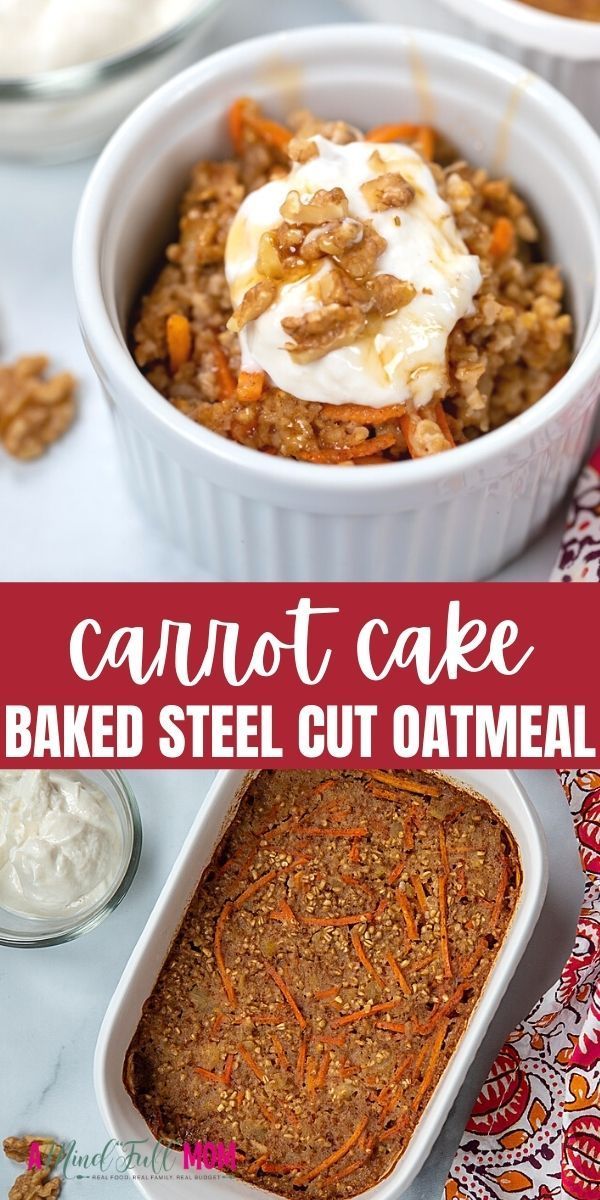 carrot cake baked steel cut oatmeal with whipped cream