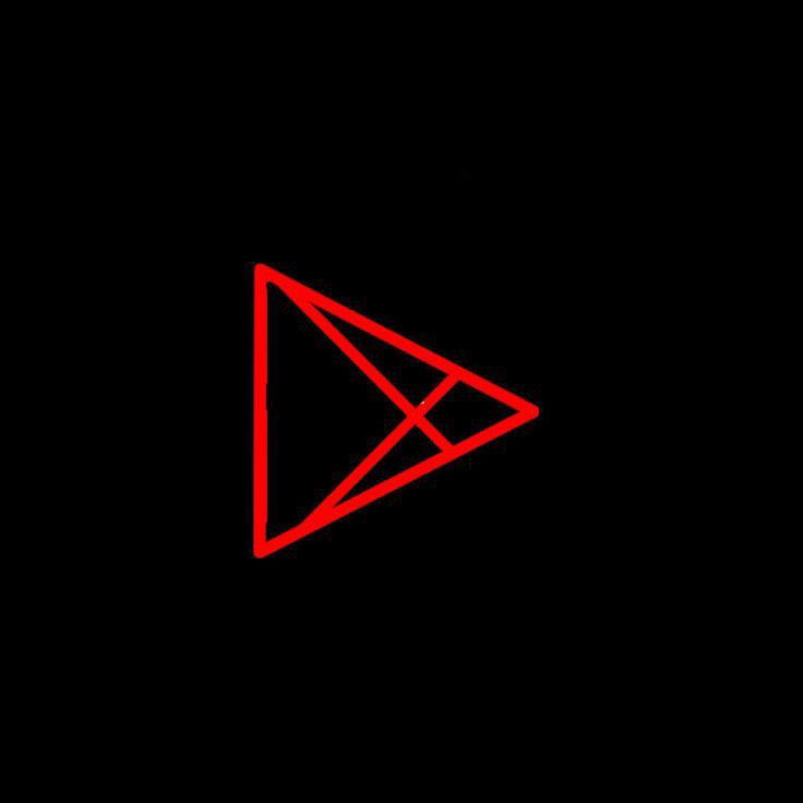 a red triangle on a black background