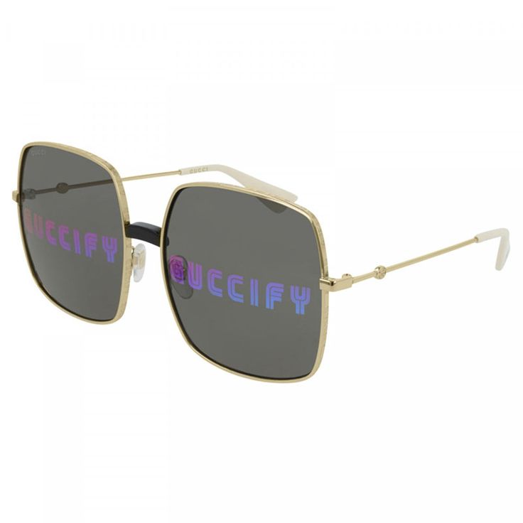 Step out in style with the Gucci GG0414S 002 Gold sunglasses from OSSA FRAMES. These stunning designer shades are the epitome of luxury and sophistication, perfect for the modern woman who wants to make a statement. The sleek gold frame adds a touch of elegance to any outfit, while the multicolor lenses provide a pop of color and personality. Crafted from high-quality metal, these Gucci sunglasses are both durable and chic, ensuring that you can enjoy them for years to come. The square shape is Rennes France, Gucci Scarf, Sunglasses Women Designer, Guccio Gucci, Gucci Eyewear, Luxury Eyewear, Buy Gucci, Gucci Sunglasses, Gold Sunglasses