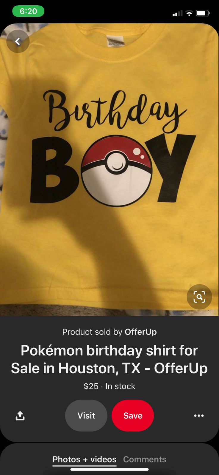 a pokemon birthday shirt for sale in houston, tx - offer up $ 25 in stock