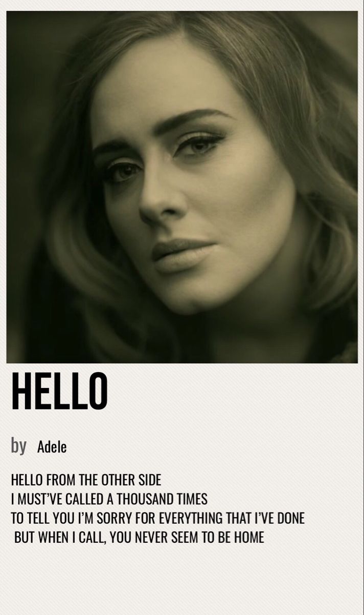 a black and white photo of a woman's face with the words hello written on it