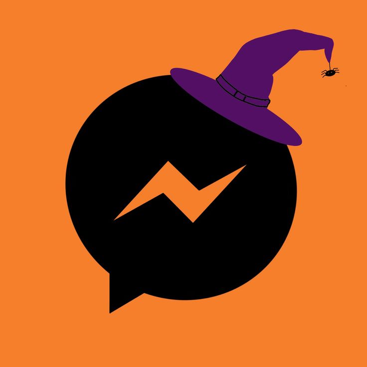 an orange and black background with a purple witch's hat