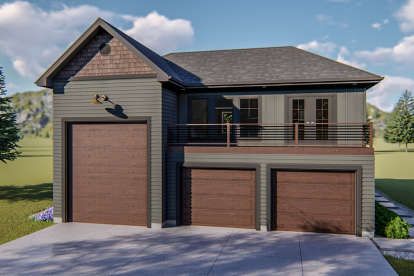 this is an artist's rendering of a two - story house with garages