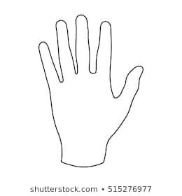 the outline of a hand is shown on a white background