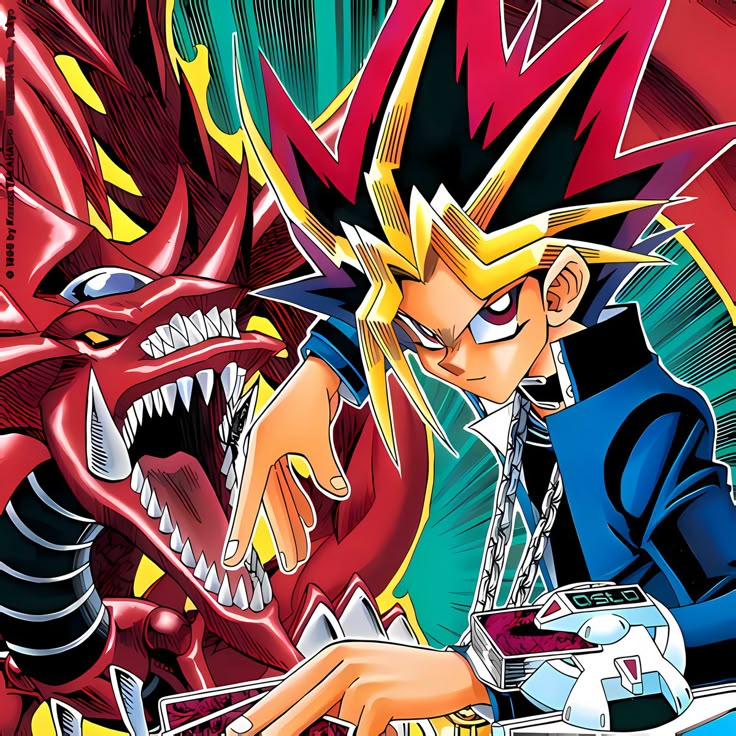 an image of a cartoon character with a dragon in front of him and another character behind him