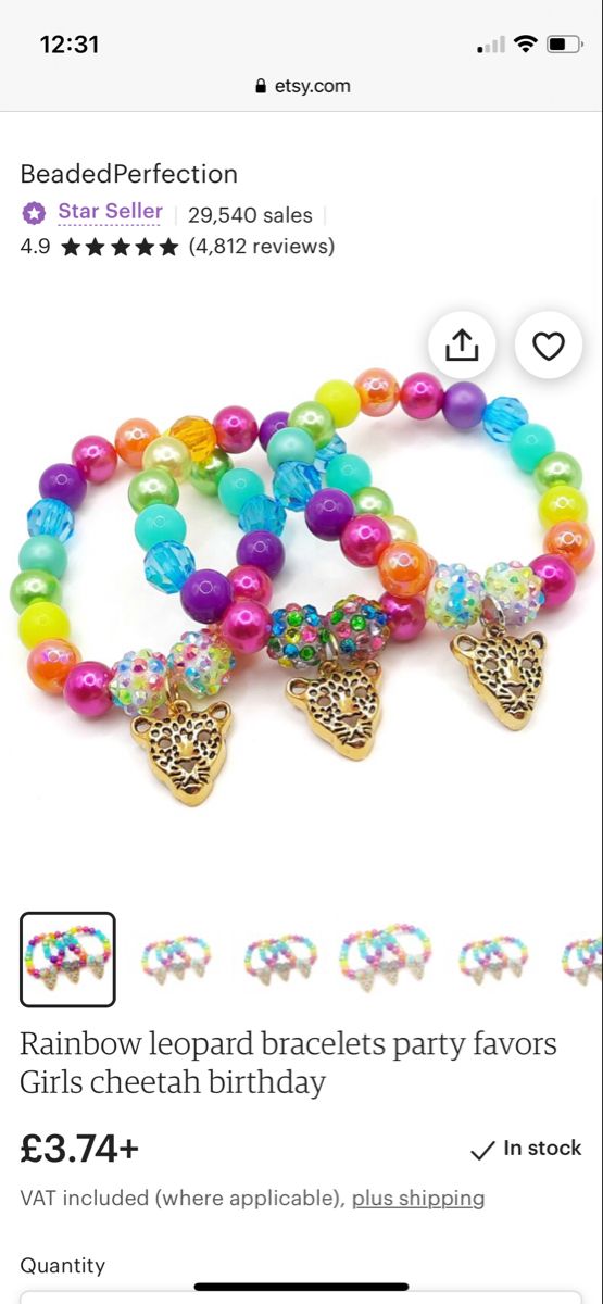 the rainbow bracelets are on sale for $ 3 74