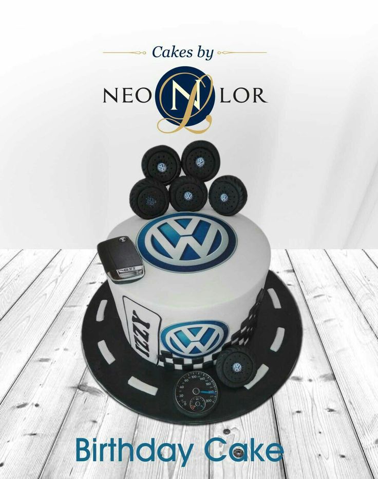 a birthday cake with wheels on top