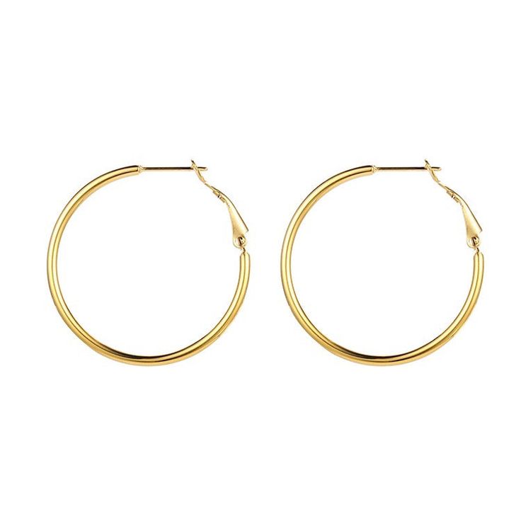 Classic gold hoops. Simple yet bold and stunning. It pairs well with any outfit. Light weight and comfortable and easy on your ears. These hoops are made of stainless steel, so waterproof! The color remains perfect. Gold: 18k gold platingMaterial: Stainless steelWidth: 70mm Waterproof jewelry Hypoallergenic Tarnish Free Glazd Pouch with every order Free US shipping Easy Exchange & Return policy PRODUCT INFOAll our jewelry are made of stainless steel material. For the gold pieces, we added an 18K Buddha Necklace, Silver Jewellery Online, Waterproof Jewelry, Gold Piece, Women's Hair, Affordable Jewelry, Classic Gold, Favorite Rings, Gold Hoops