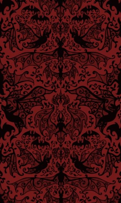 an ornate red and black background