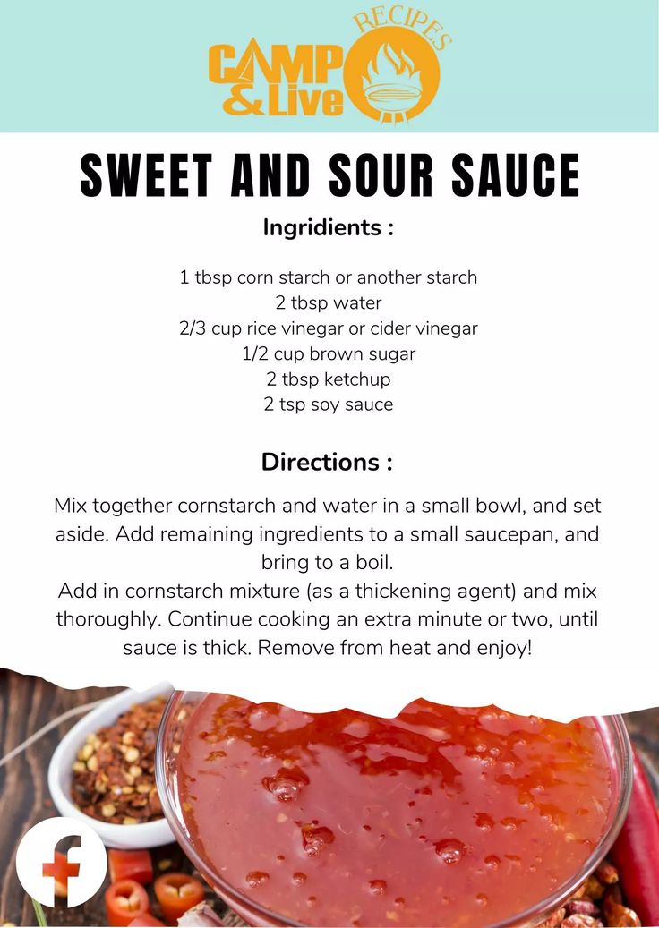 the recipe for sweet and sour sauce is shown in an image with instructions to make it